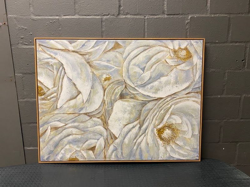 Abstract Framed Art Oil Canvea (Flower) -REDUCED-