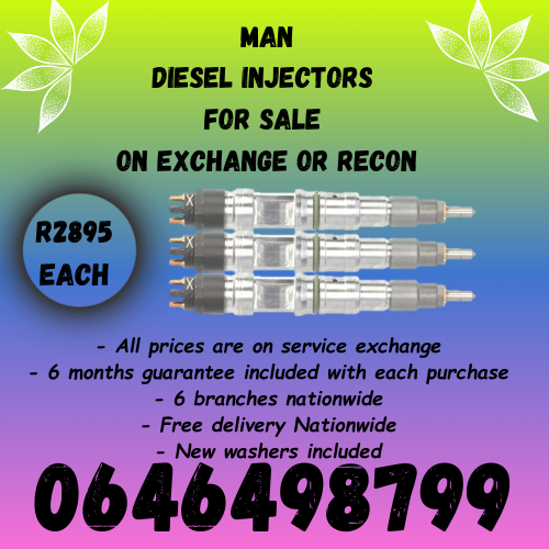 Man Truck diesel injectors for sale on exchange 6 months warranty.