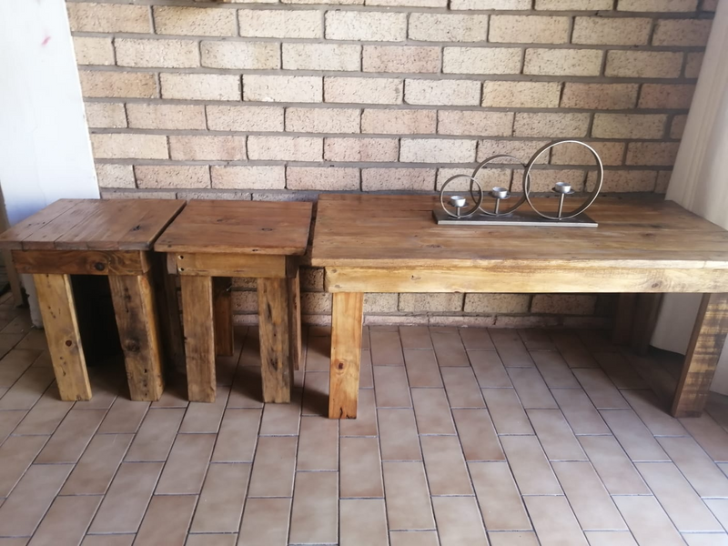 Pallet Wood Coffee Table and Side Tables