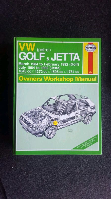 VW Golf Jetta 84 to 92 Hard Cover Manual.