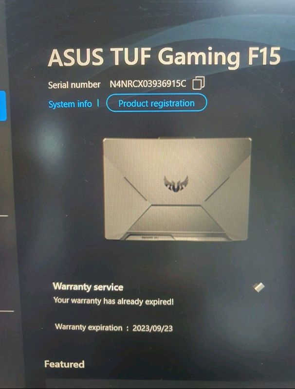 Asus Tuff F15 Gaming Laptop