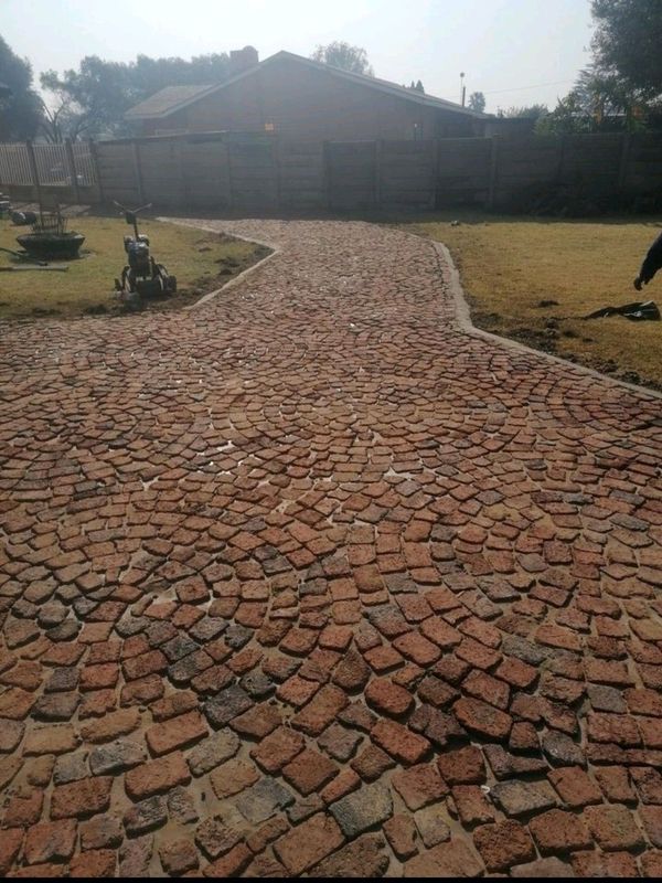 Half brick paving