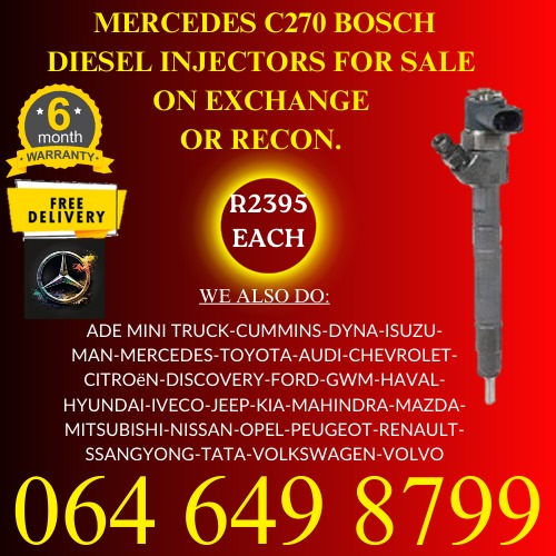 Mercedes C270 Boschdiesel injectors for sale