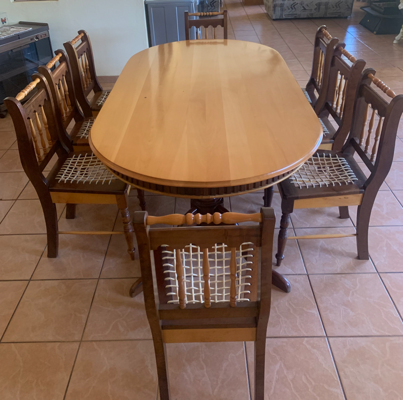 Yellow Wood Dining Table &amp; Chairs