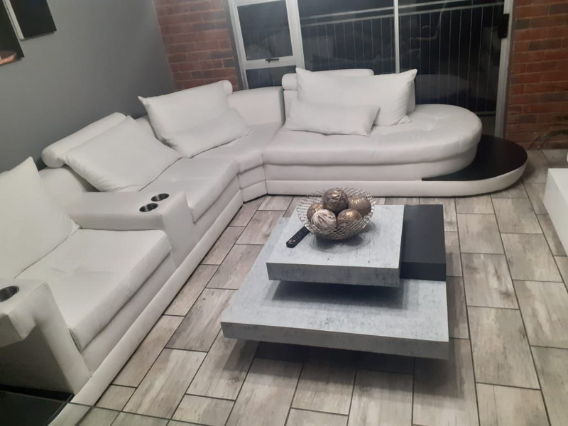 Large L-shape White Couch