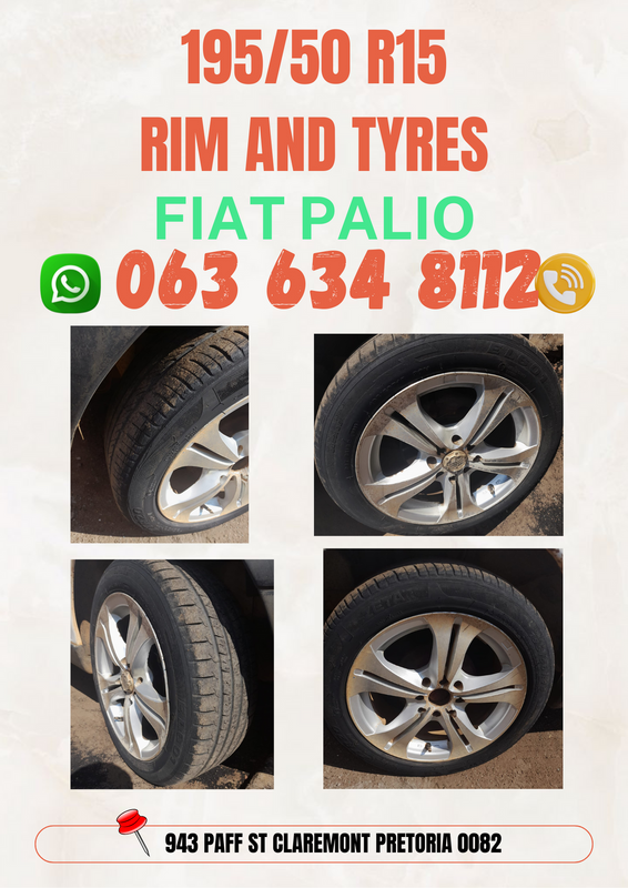 Fiat palio 195/50 R15 rims and tyres R3500 Call or WhatsApp me 0636348112