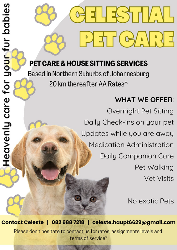 CELESTIAL PET &amp; HOUSESITTING SERVICES