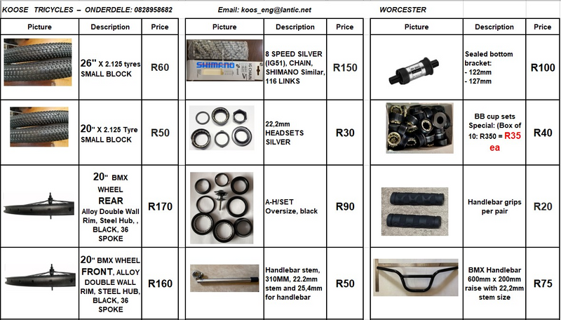 BICYCLE PARTS