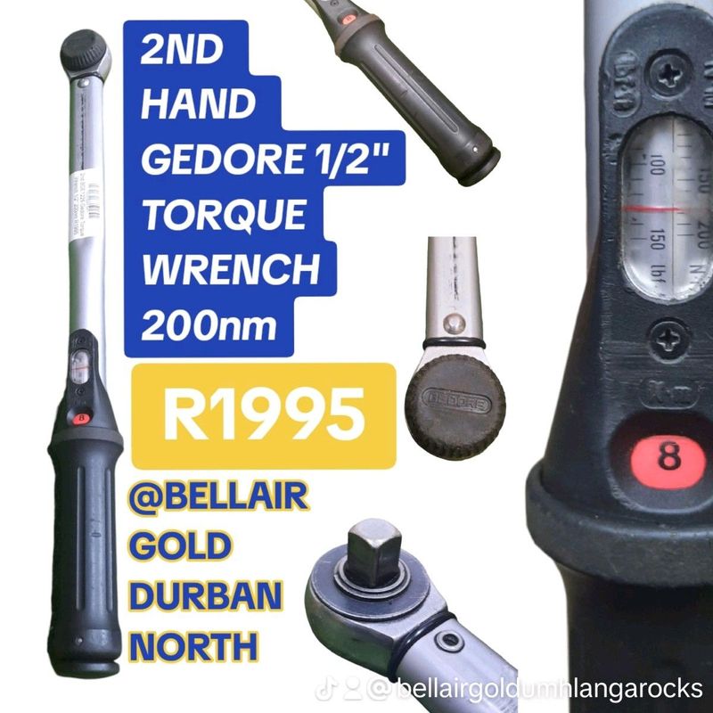 2ND HAND GEDORE 1/2&#34; TORQUE WRENCH 200NM