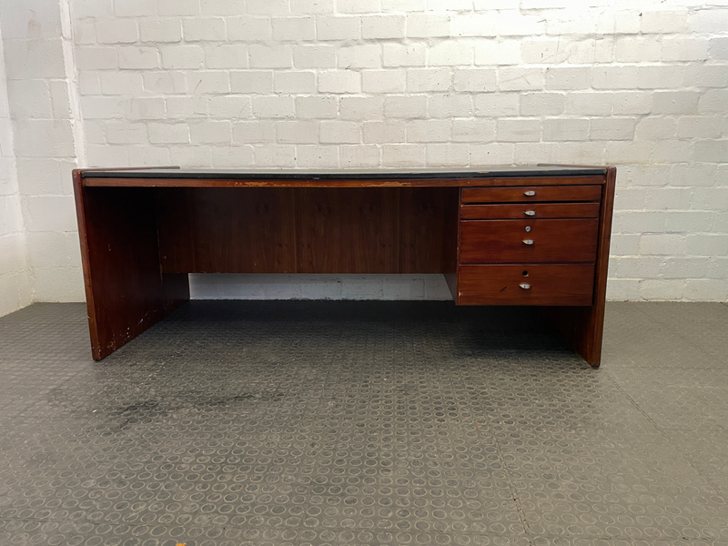 Cherry Wood 4 Drawer Executive Desk (Slight Damage To Leather Top)- A45781