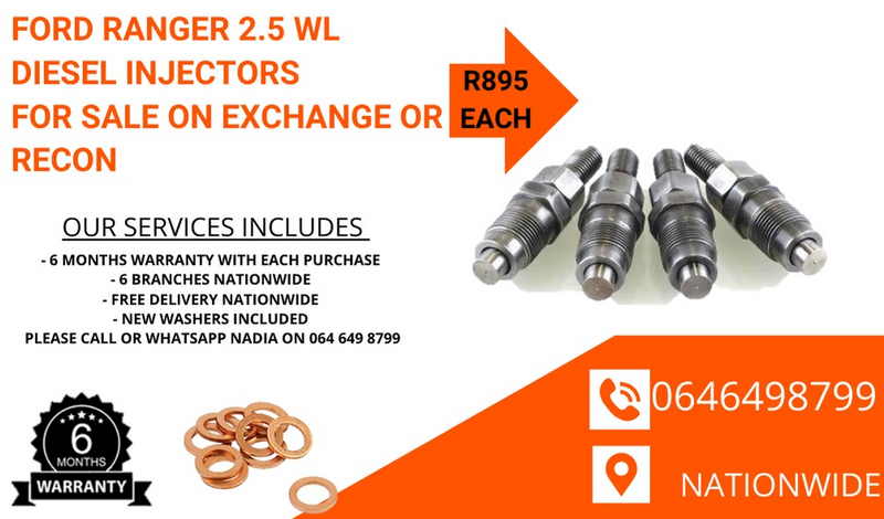 Ford Ranger 2.5 WL diesel injectors for sale on exchange or to recon