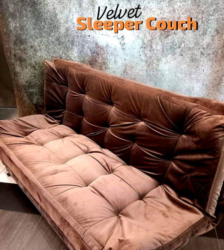 New brown velvet sleeper couch