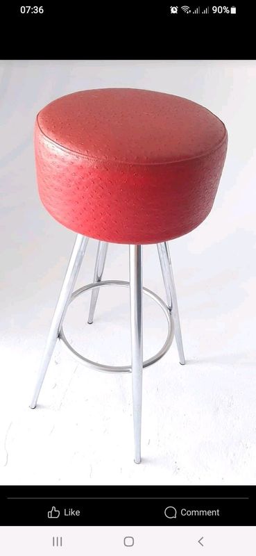 Ostrich Leather Bar Stools