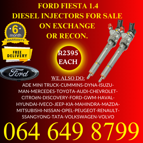 Ford Fiesta 1.4 diesel injectors for sale on exchange with 6 months warranty.