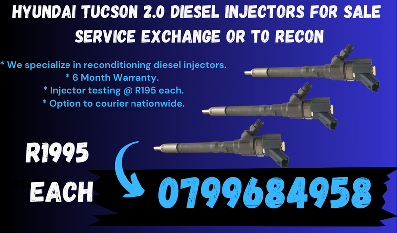 HYUNDAI TUCSON DIESEL INJECTORS FOR SALE WITH WARRANTY