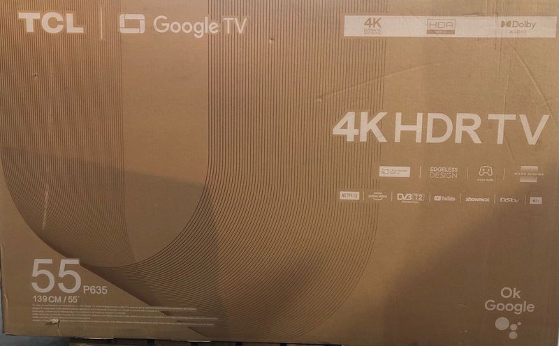 TV’s Dealer: TCL 55” SMART HDR10 GOOGLE TV EDGELESS 4K ULTRA HD LED BRAND NEW