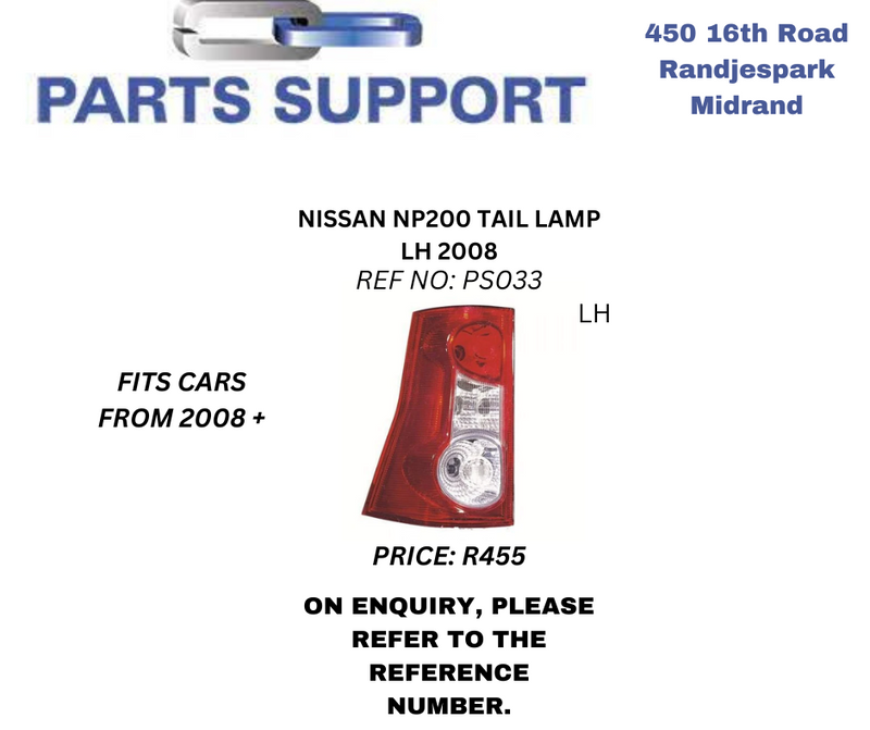 Nissan NP200 Tail Lamp LH 2008