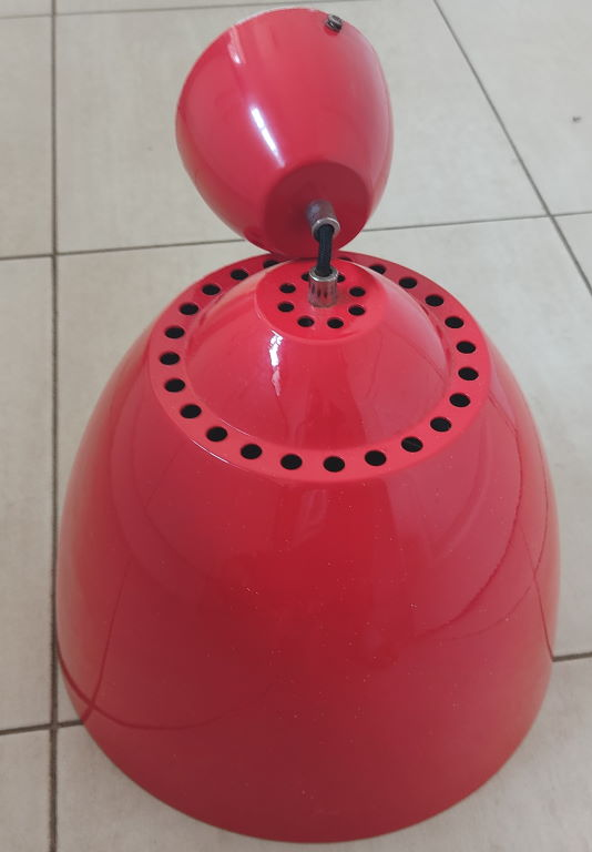 RED ROUND DOME PENDANT DECOR CENTRE-PIECE LIGHT FITTING