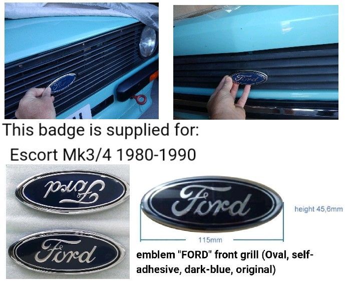 Ford Escort MK2 MK3 MK4 oval badges emblems