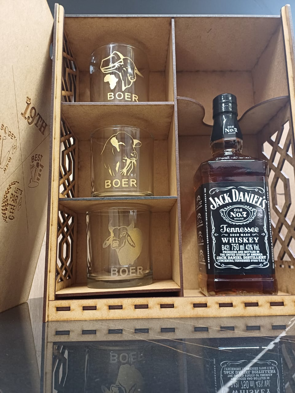 Giftbox with three whiskey glasses (bottle whiskey not included)