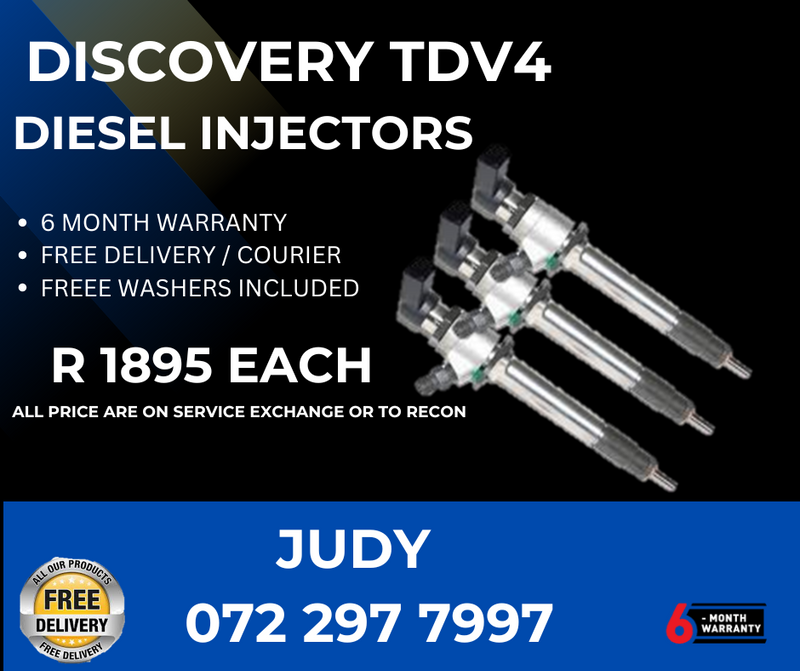 Discovery TDV4 Diesel Injectors for sale with a 6 month warranty