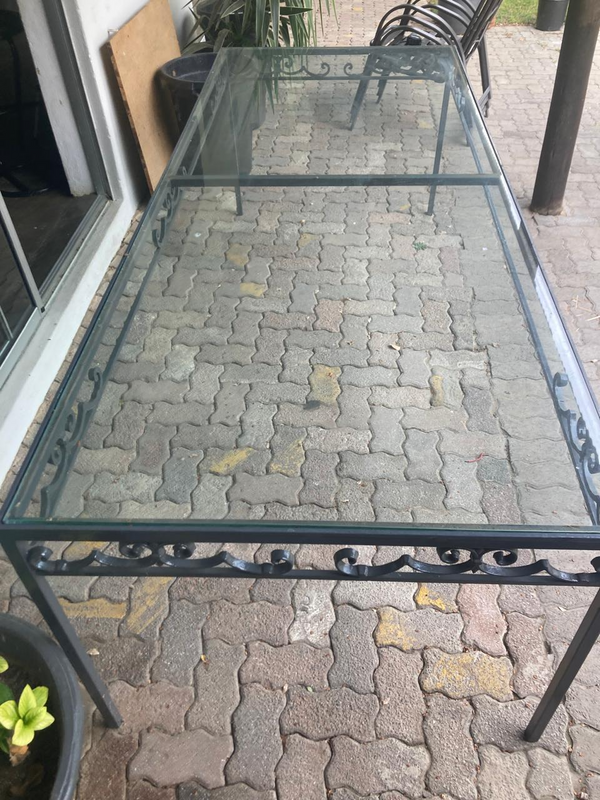 2nd Hand Wrought Iron &amp; Glass Table For Sale!