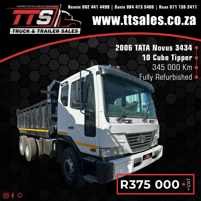 2006 Tata Novus 3434 10 Cube Tipper