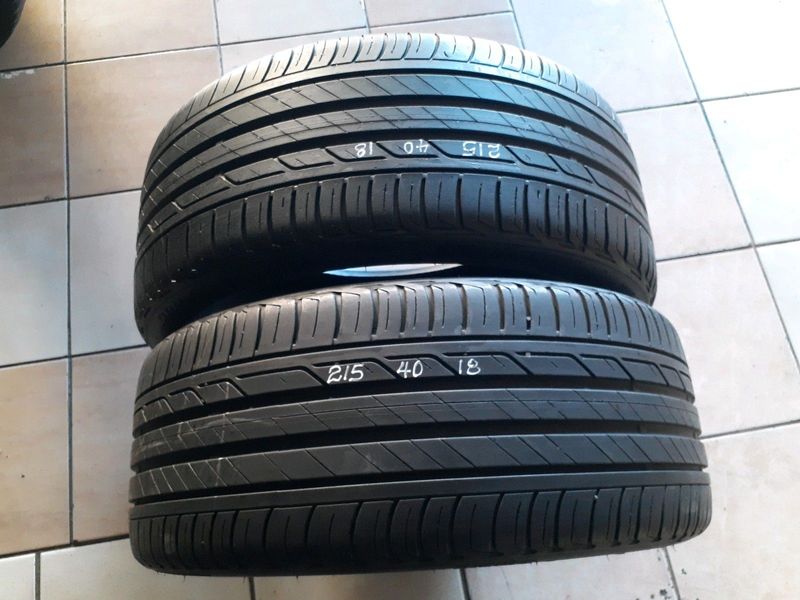 215/40/18×2 Bridgestone turanza we are selling quality used tyres at affordable prices call/whatsApp