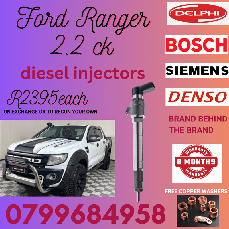 FORD RANGER 2.2 CK DIESEL INJECTORS/ WE RECON AND SELL ON EXCHANGE