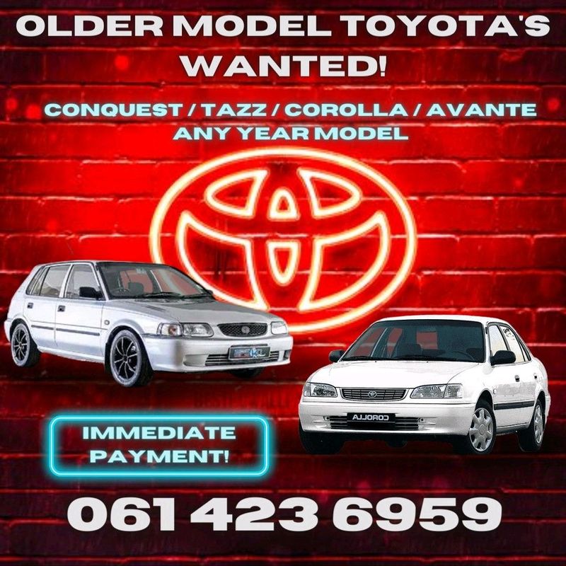 Toyota Vehicles Wanted
