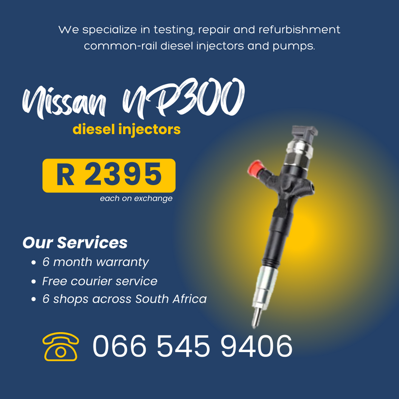 NISSAN NP300 DIESEL INJECTORS FOR SALE ON EXCHANGE WITH 6 MONTH WARRANTY