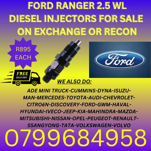 FORD RANGER 2.5 WL DIESEL INJECTORS/ WE RECON AND SELL ON EXCHANGE