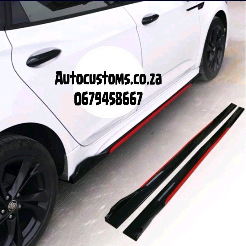 Universal Gloss Black Sideskirts With Red Detail