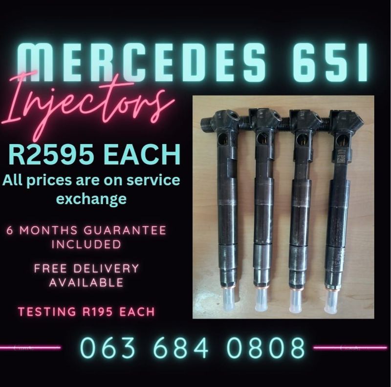 MERCEDES BENZ 651 DIESEL INJECTORS FOR SALE WITH WARRANTY ON