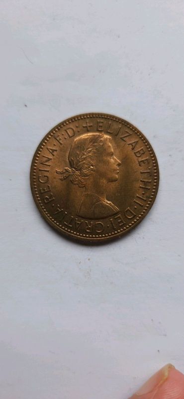 1967 United Kingdom Penny Elizabeth Il One Penny Coin