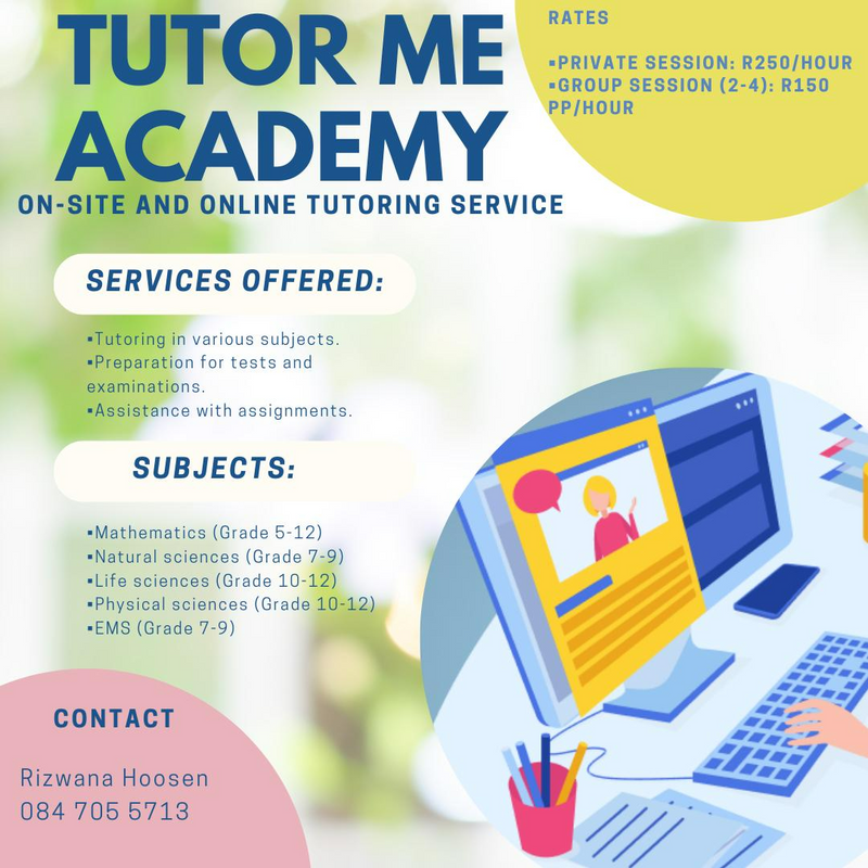 Tutoring - Ad posted by Rizwana Hoosen