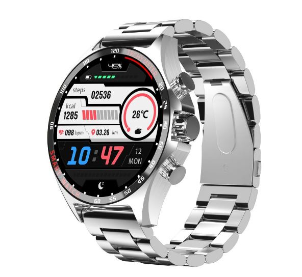 HZ6 - 1.58 Inch Full Screen Business &#43; Sport Smart Watch - 3 X Straps - Silver