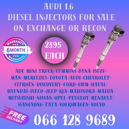 AUDI 1.6 DIESEL INJECTORS FOR SALE ON EXCHANGE WITH FREE COPPER WASHERS AND 6 MONTHS WARRANTY