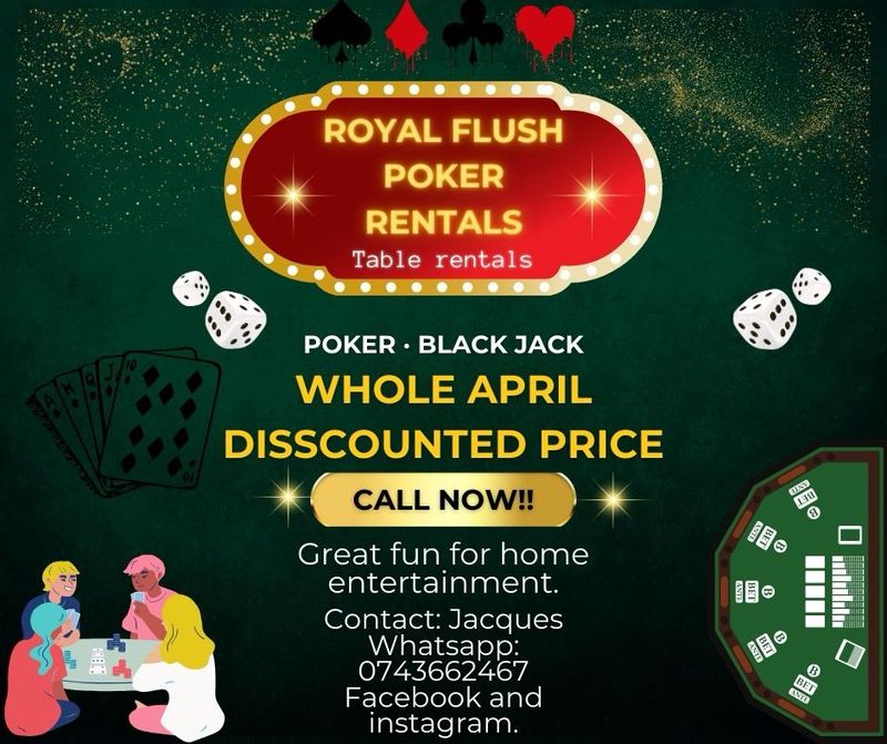 Royal Flush Poker Table Rentals