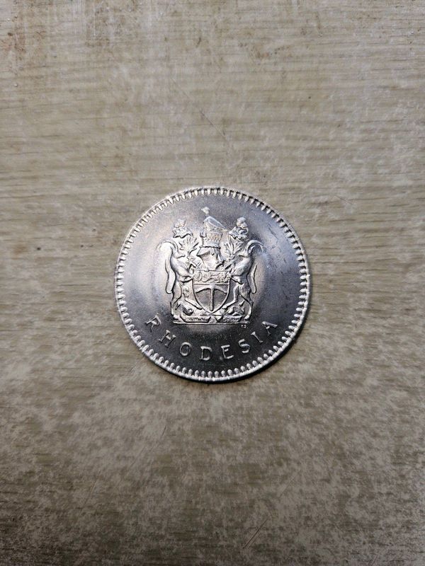 Rare 1975 AU Rhodesia Twenty Five Cent.