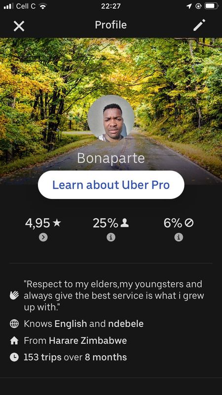 Uber black driver