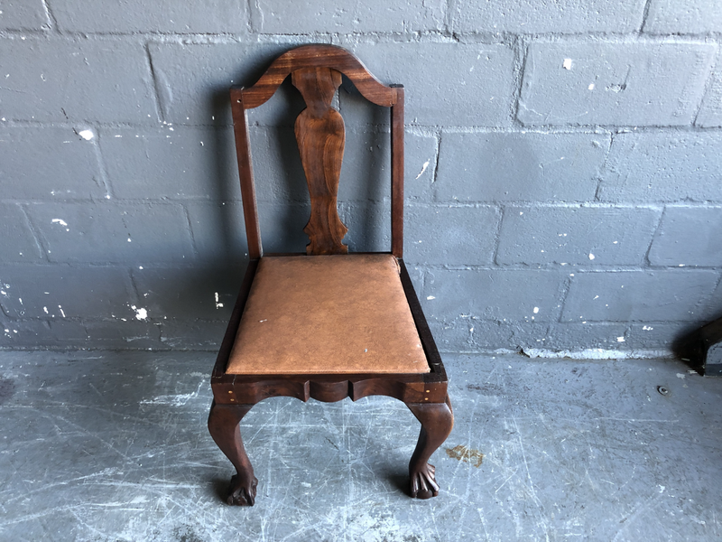 Ball and claw Dining Chair with orange cushion seating- A32474