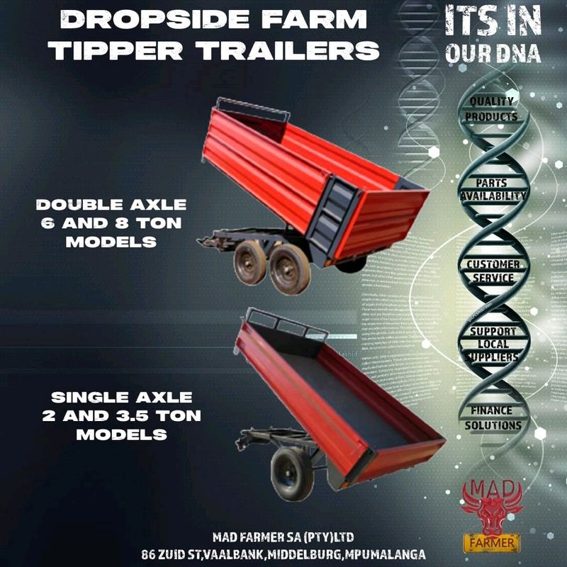 SINGLE AND DOUBLE AXLE TIPPER TRAILERS AVAILABLE FOR SALE