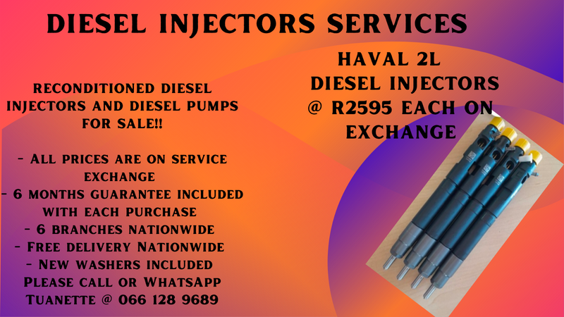 HAVAL 2L  DIESEL INJECTORS FOR SALE OR TO RECON