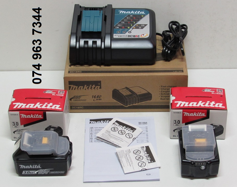 Makita BL1830B 18V LXT® Lithium-Ion 3.0Ah Batteries and DC18RC Fast Charger Set*NEW*