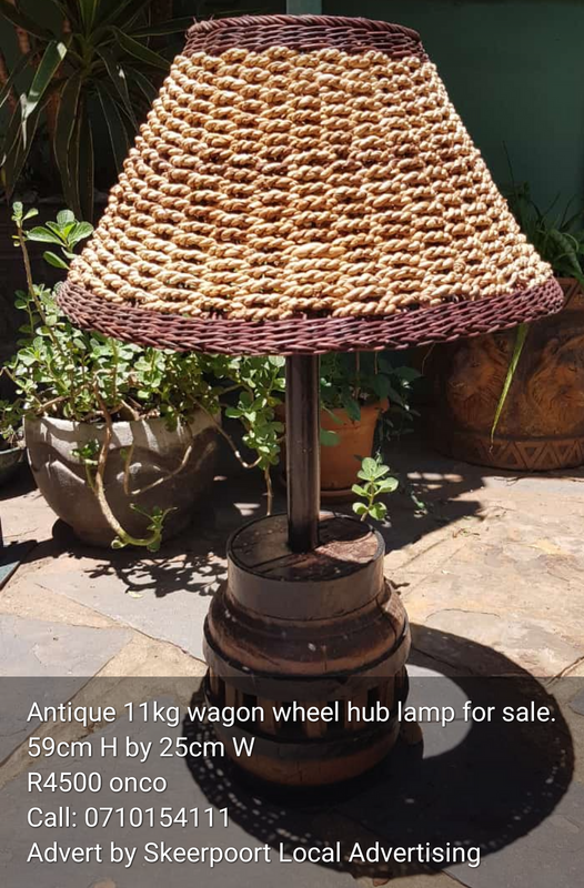 Antique 11kg wagon wheel hub lamp for sale