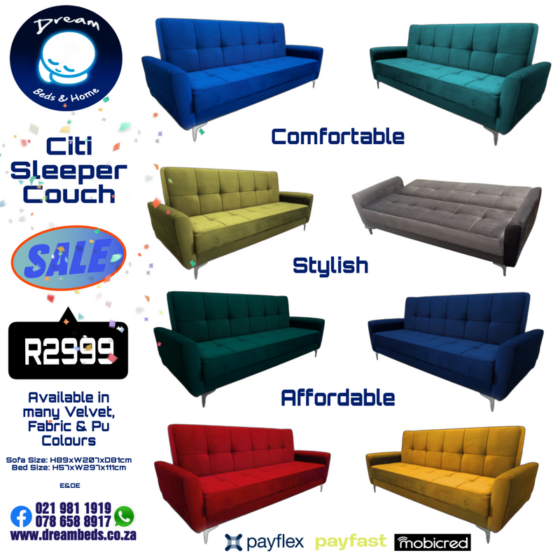 Comfortable Sleeper couch on sale from R2999