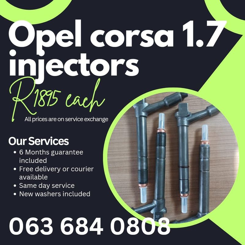 OPEL CORSA 1.7 DIESEL INJECTORS FOR SALE WITH WARRANTY