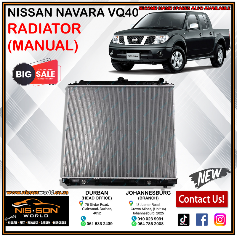 NISSAN NAVARA VQ40 RADIATOR (MANUAL)