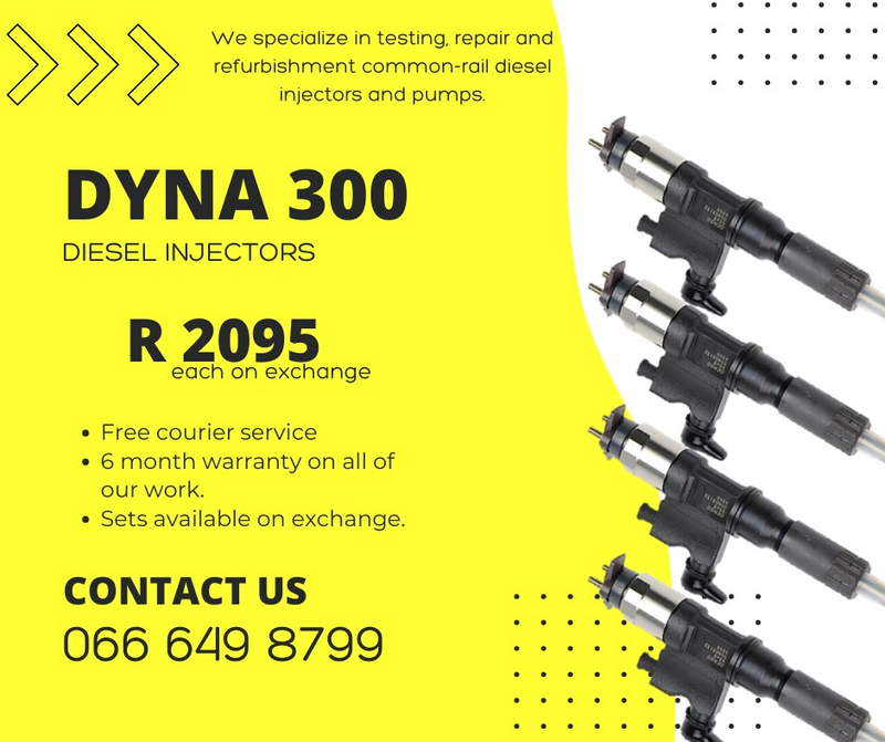 Dyna 300 diesel injectors for sale on exchange with 6 months warranty